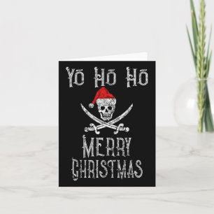 Tarjeta Pirata de vacaciones Yo Ho Feliz Navidad Santa Hat