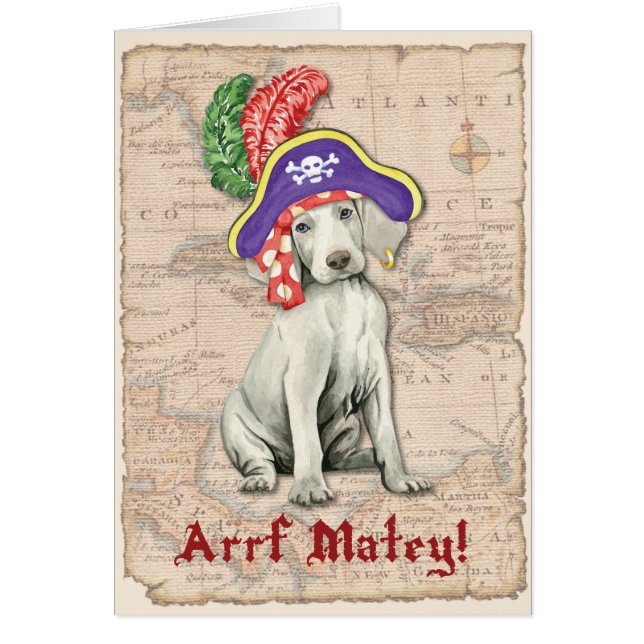 Tarjeta Pirata de Weimaraner (Frente)