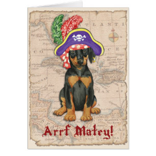 Tarjeta pirata Doberman Pinscher