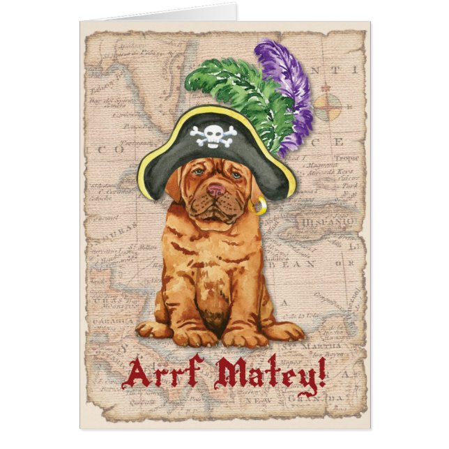 Tarjeta pirata Dogue de Bordeaux (Frente)