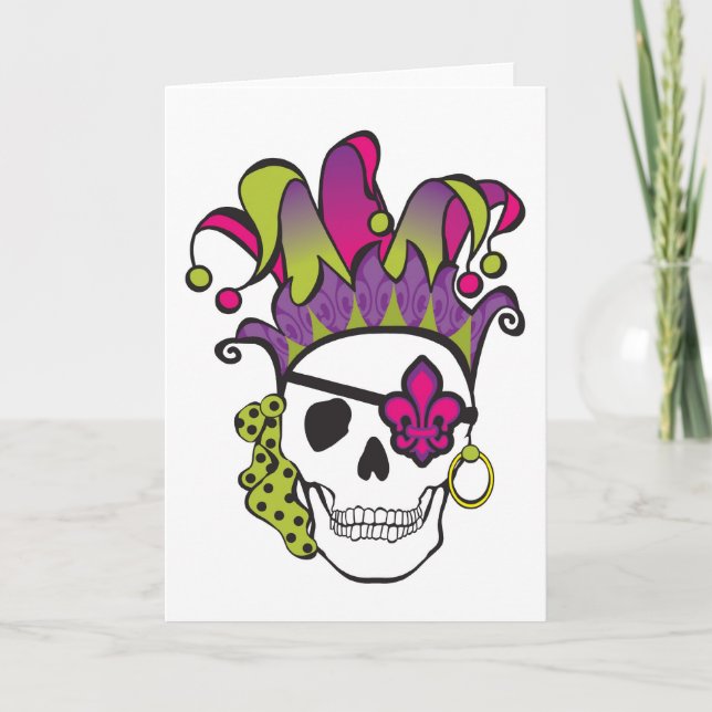 Tarjeta pirata Mardi Gras (Anverso)