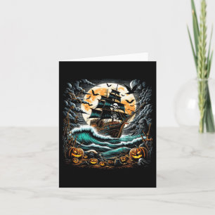 Tarjeta Pirata Tormenta Barco Halloween Capitán Bote R