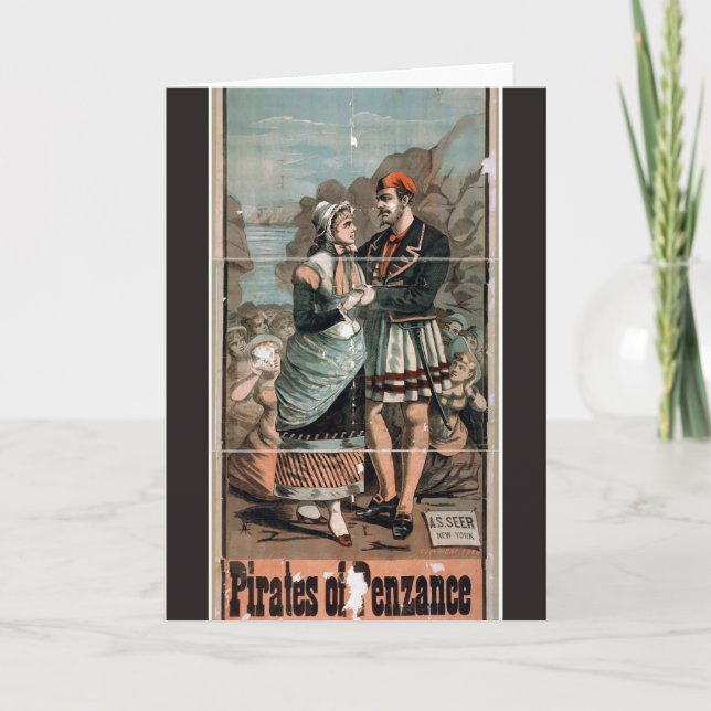 Tarjeta Piratas del Teatro Vintage de Penzance (Anverso)
