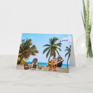 Tarjeta Piratas en Navidad