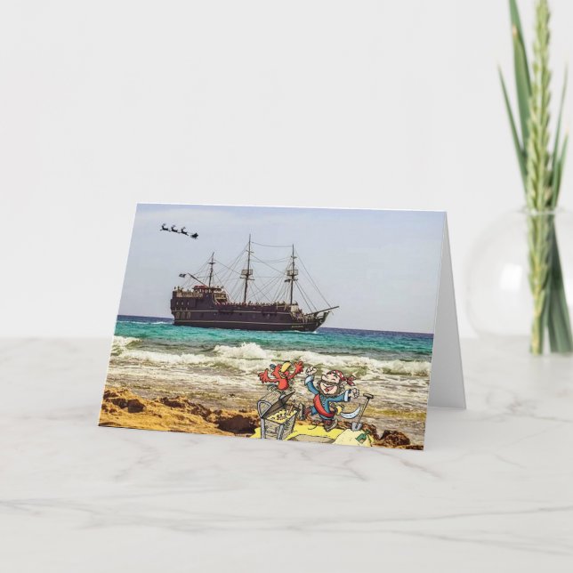 Tarjeta Piratas en Navidad (Anverso)
