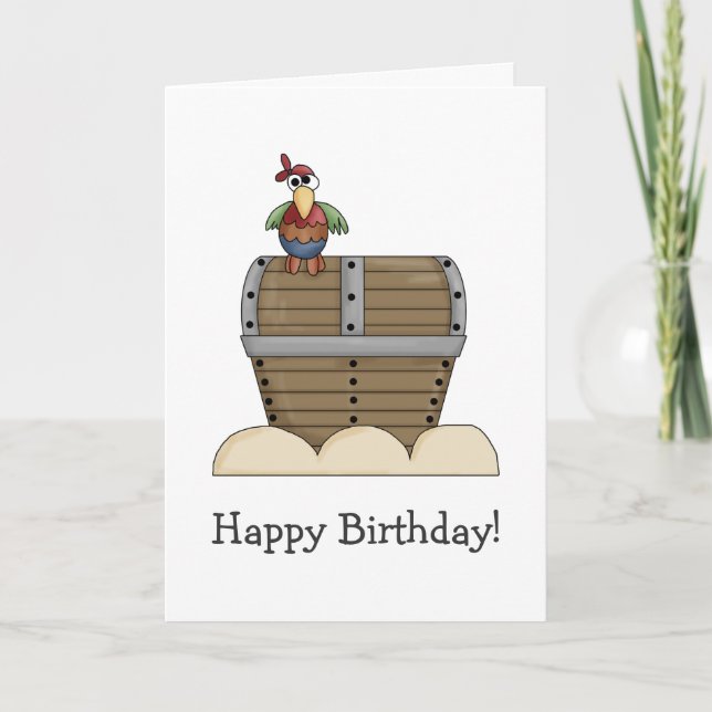 Tarjeta Piratas ・ Treasure Chest & Parrot (Anverso)