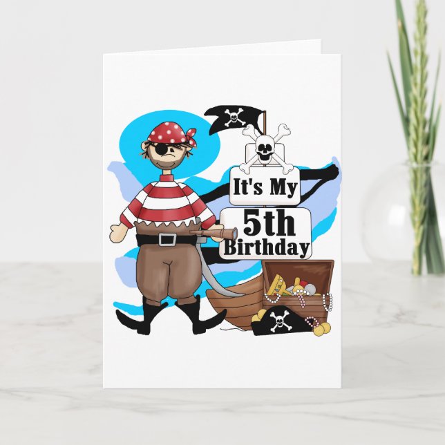 Tarjeta Pirate 5th Birthday Tshirts and Gifts (Anverso)