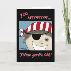 Tarjeta Pirate Boy de tres años