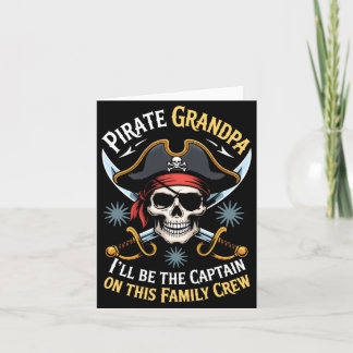 Tarjeta Pirate grandpa skeleton freeboater boat captain