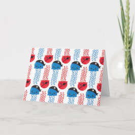 Tarjeta Pirate Jellyfish, Patrón de medusas, animales mari