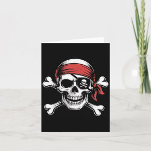 Tarjeta Pirate Lazy Skull Bandana Halloween Disfraces Bo