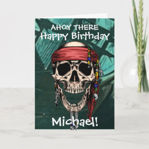 Tarjeta Pirate Skull Ghost Captain Bones Ship Card