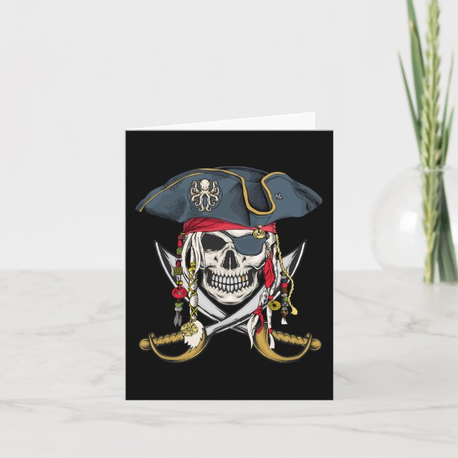Tarjeta Pirate Skull Halloween Niños Chicas Niños adolesce (Anverso)