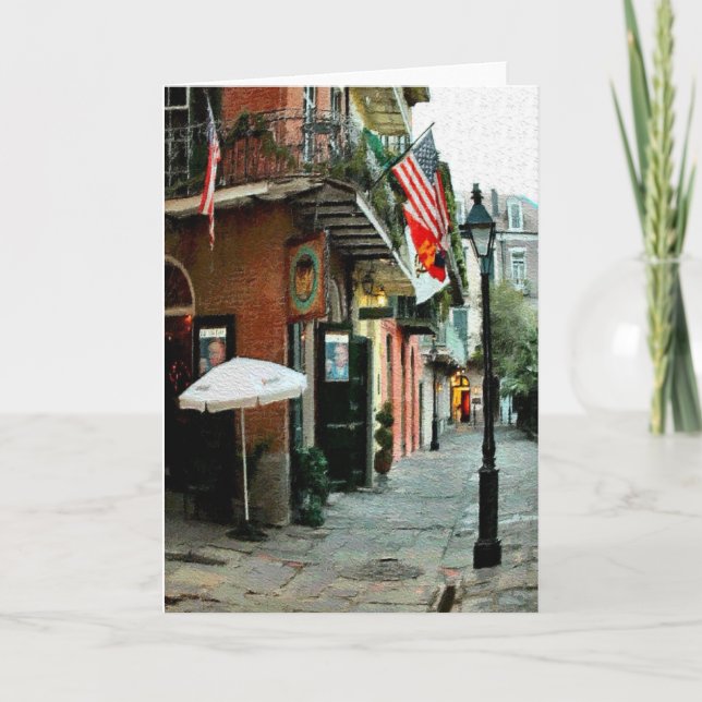 Tarjeta Pirates Alley, Barrio Francés, Nueva Orleans (Anverso)