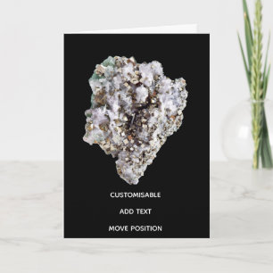 Tarjeta Pirita personalizable y cristal de cuarzo verde