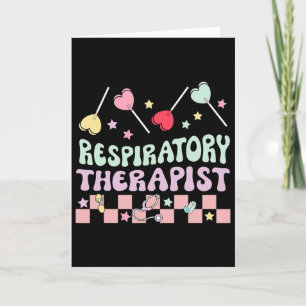 Tarjeta Piruleta de Terapeuta Respiratorio Retro San Valen