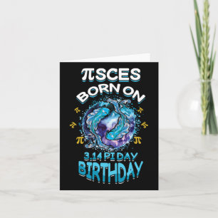 Tarjeta Pisces 3.14 Cumpleaños Feliz Día Pi Matemática