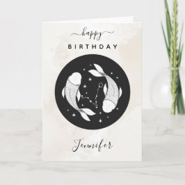 Tarjeta Pisces Astrología Signo de estrella Zodiac Moda de