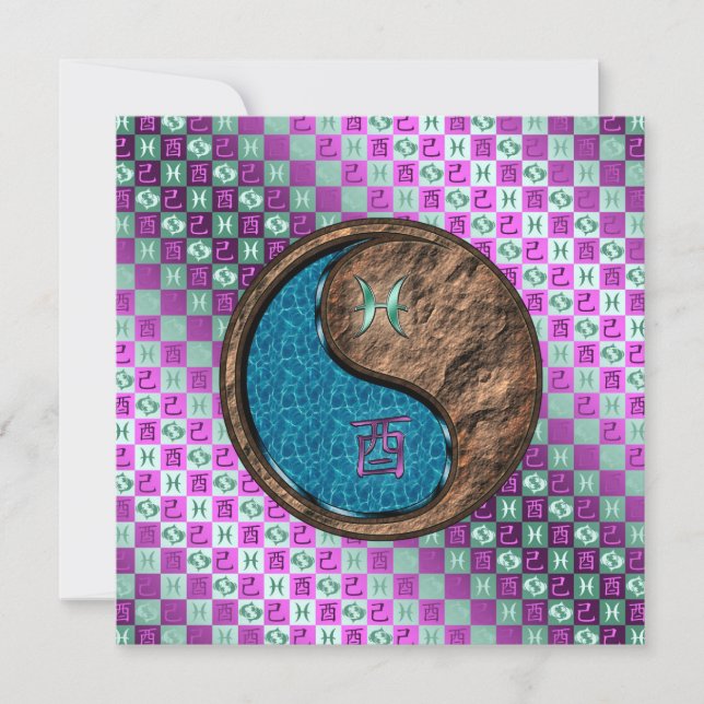 Tarjeta Pisces y Earth Rooster (Anverso)