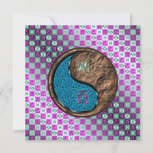 Tarjeta Pisces y Earth Rooster