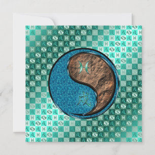 Tarjeta Pisces y Perro de la Tierra