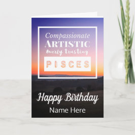 Tarjeta Pisces Zodiac Características del Divertido Cumple
