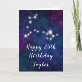 Tarjeta Pisces Zodiac Constellation Feliz cumpleaños