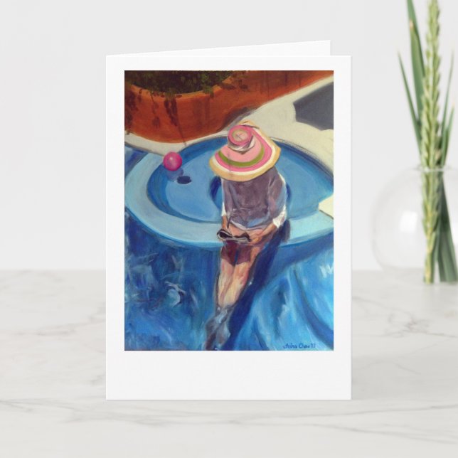 Tarjeta "Piscina #2" por el perro chino de Trina (Anverso)