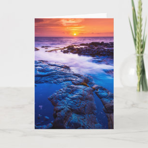 Tarjeta Piscina De Atardecer Y Marea En Hawaii