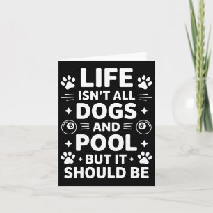 Tarjeta Piscina Divertida Para Perros Y Billar