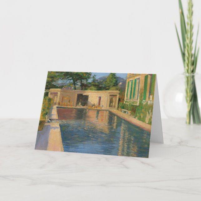 Tarjeta Piscina, sur de Francia | Sir John Lavery (Anverso)