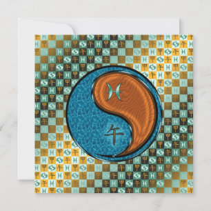 Tarjeta Piscis & Caballo de Madera