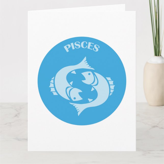 Tarjeta Piscis, Rótulo Zodiaco, Horóscopo, Astrología (Anverso)