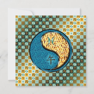 Tarjeta Piscis y Caballo de Fuego