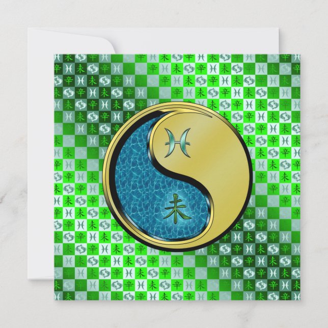 Tarjeta Piscis y cabra Metalizado (Anverso)