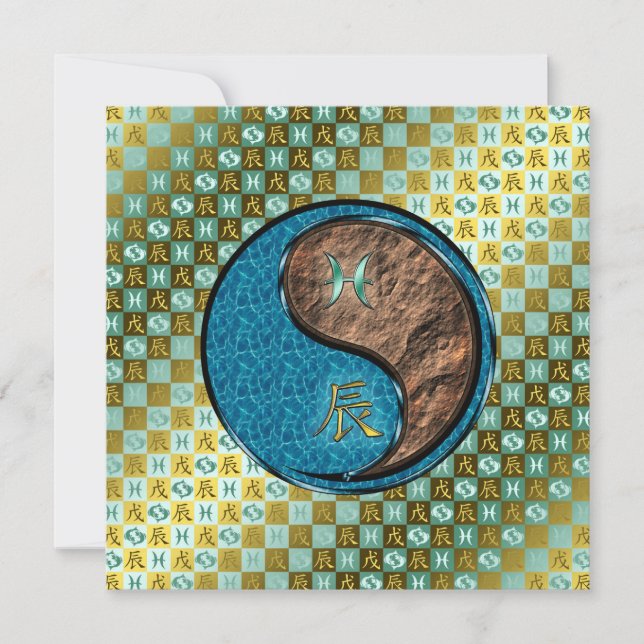 Tarjeta Piscis y el dragón de la tierra (Anverso)