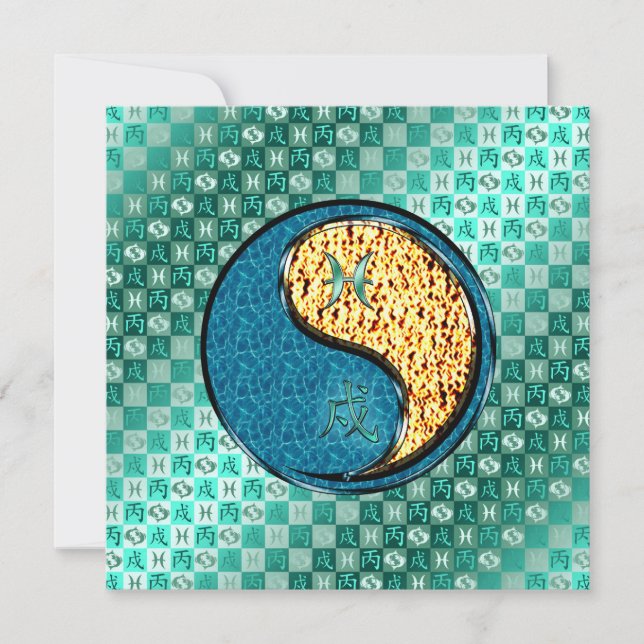 Tarjeta Piscis y Perro de Fuego (Anverso)