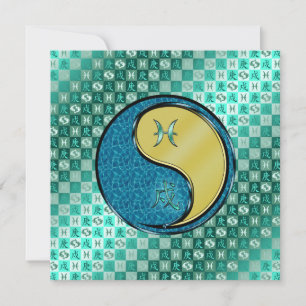 Tarjeta Piscis y Perro de Metal