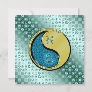 Tarjeta Piscis y serpiente Metalizado