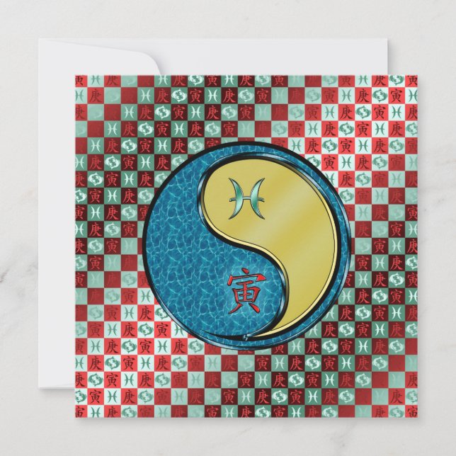 Tarjeta Piscis y Tigre de Metal (Anverso)