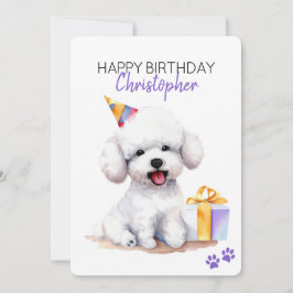 Tarjeta Piso de cumpleaños feliz personalizado de Bichon F