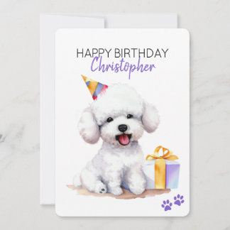 Tarjeta Piso de cumpleaños feliz personalizado de Bichon F
