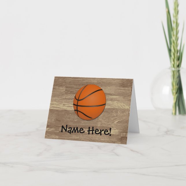 Tarjeta Piso de madera de baloncesto personalizado (Anverso)