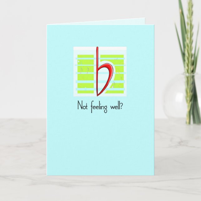 Tarjeta Piso de música, ponte bien, azul (Anverso)