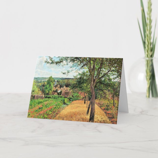 Tarjeta Pissarro - huertos de Louveciennes, arte fino, (Anverso)