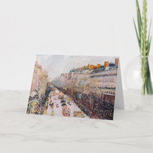 Tarjeta Pissarro - Montmartre, Mardi Gras en el Boulevard