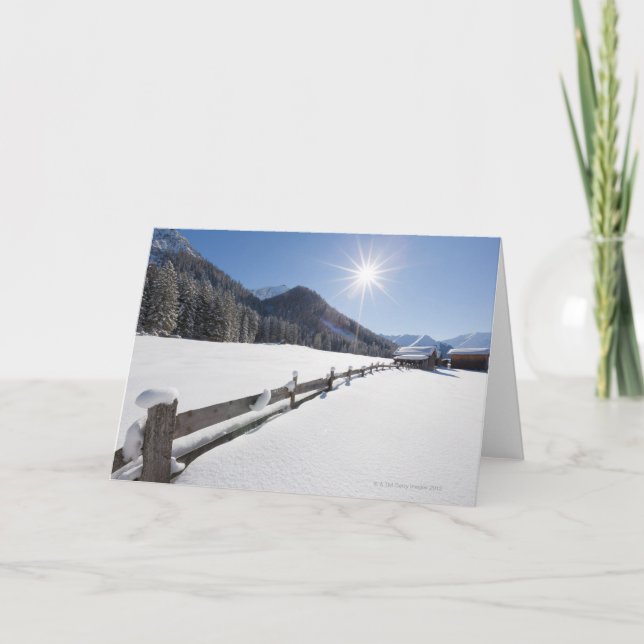 Tarjeta pista de esquí de fondo preparada y fresca en un (Anverso)