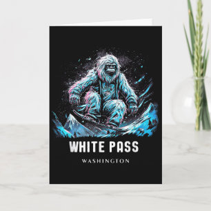 Tarjeta Pista de esquí White P Washington Esquiador _1