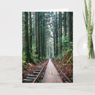 Tarjeta Pistas del tren en el bosque