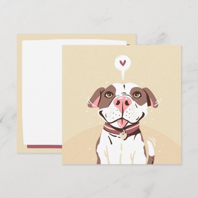 Tarjeta Pit Bull Adorable (Anverso / Reverso)